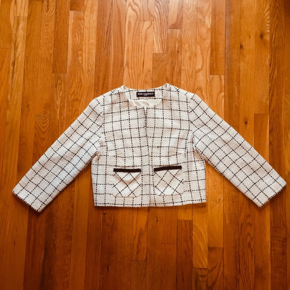 Karl Lagerfeld Jackets & Blazers - Karl Lagerfeld | Black & White Tweed Blazer